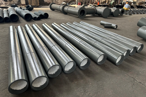 陶瓷耐磨除尘管道内粘贴氧化铝