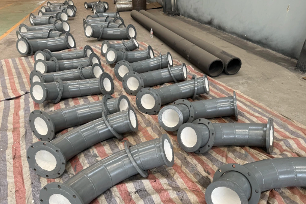 陶瓷耐磨除尘管道内粘贴氧化铝