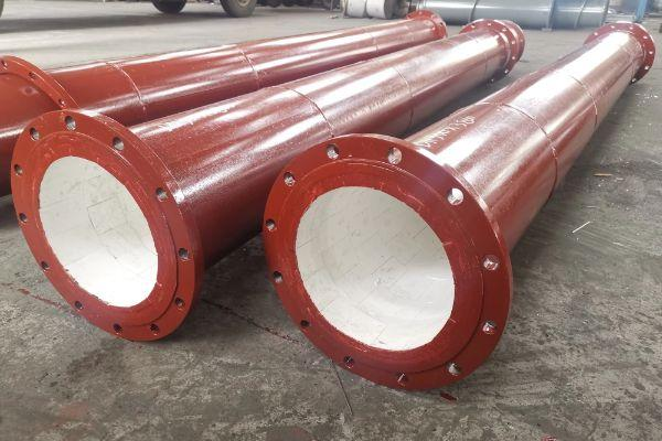 冷渣机负压吸尘管内衬陶瓷贴片